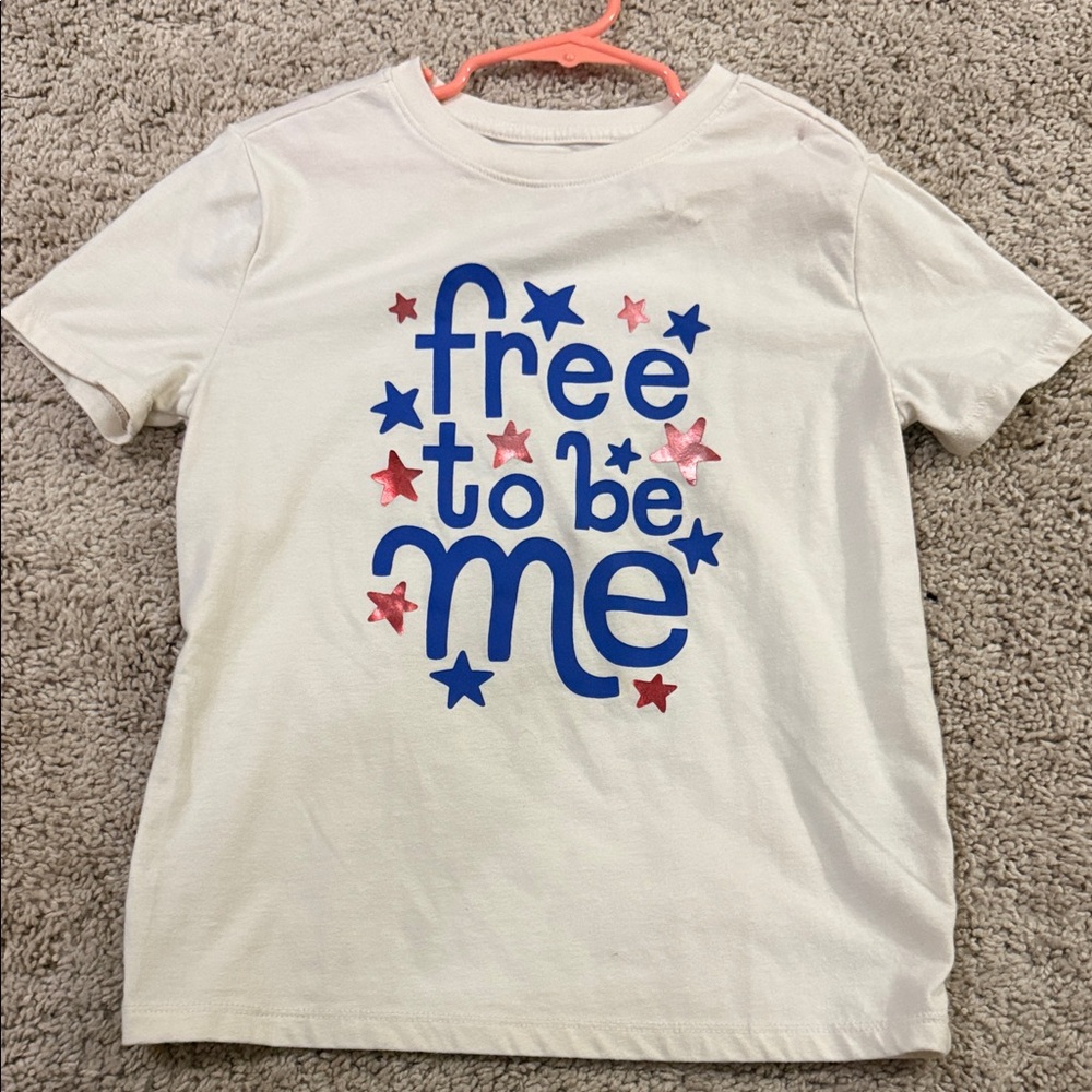 Cat & Jack White Tee with Blue and Red Design
